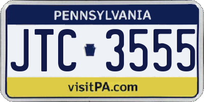PA license plate JTC3555