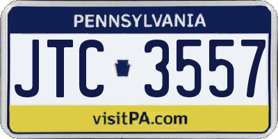 PA license plate JTC3557