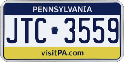 PA license plate JTC3559