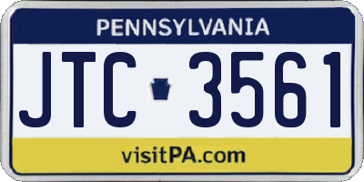 PA license plate JTC3561