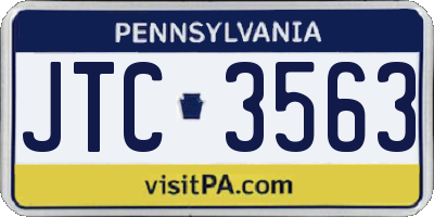PA license plate JTC3563