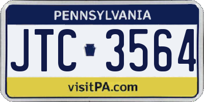PA license plate JTC3564