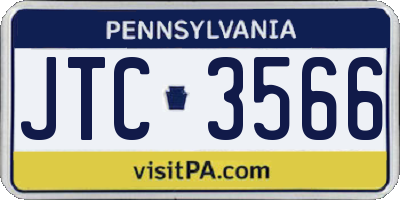 PA license plate JTC3566
