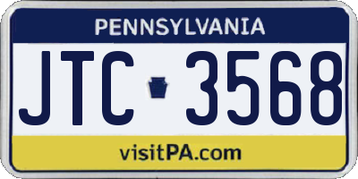 PA license plate JTC3568