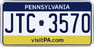 PA license plate JTC3570