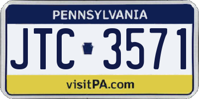 PA license plate JTC3571
