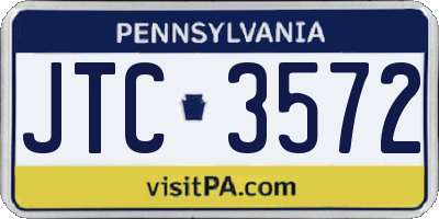PA license plate JTC3572