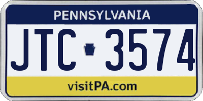 PA license plate JTC3574
