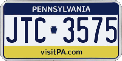 PA license plate JTC3575