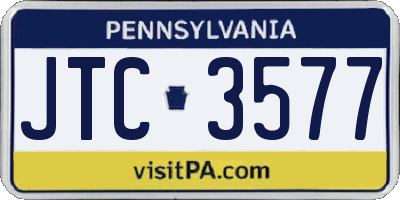 PA license plate JTC3577