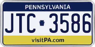 PA license plate JTC3586