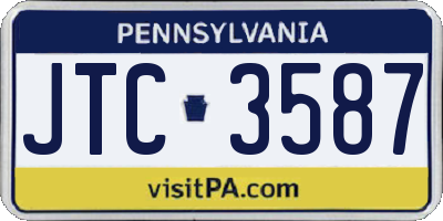 PA license plate JTC3587
