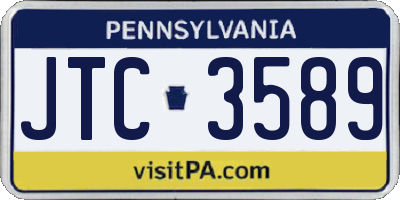 PA license plate JTC3589