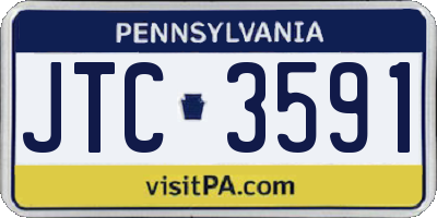 PA license plate JTC3591