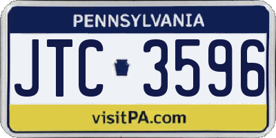 PA license plate JTC3596