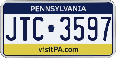 PA license plate JTC3597
