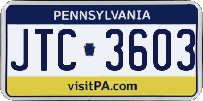 PA license plate JTC3603