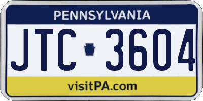 PA license plate JTC3604