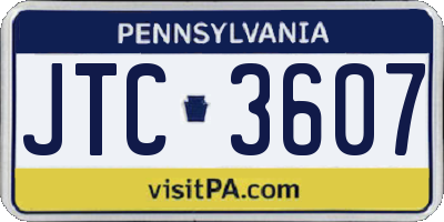 PA license plate JTC3607