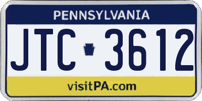 PA license plate JTC3612