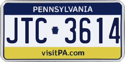 PA license plate JTC3614