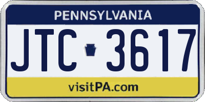 PA license plate JTC3617