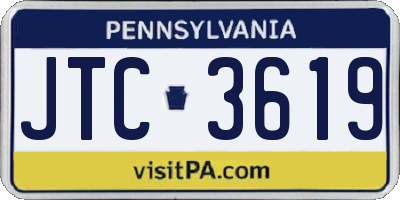 PA license plate JTC3619