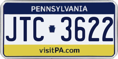 PA license plate JTC3622
