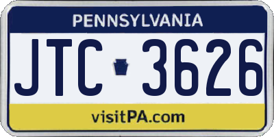 PA license plate JTC3626