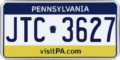 PA license plate JTC3627