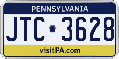 PA license plate JTC3628
