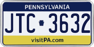 PA license plate JTC3632