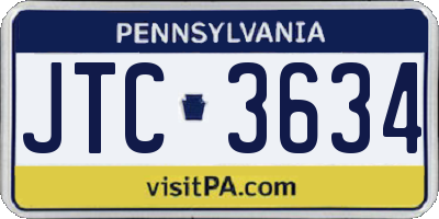 PA license plate JTC3634
