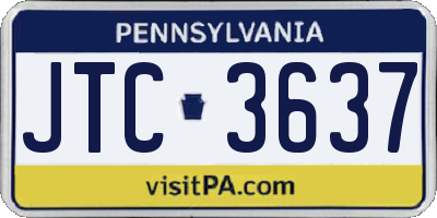 PA license plate JTC3637