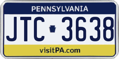 PA license plate JTC3638