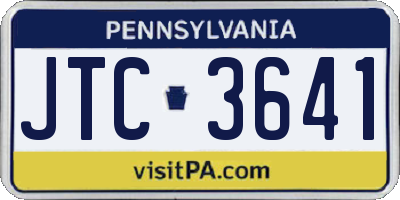 PA license plate JTC3641