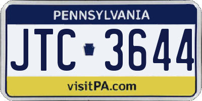 PA license plate JTC3644