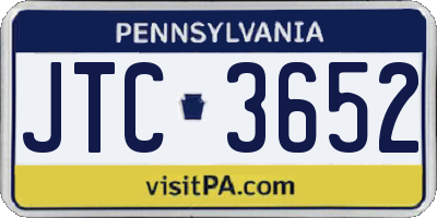 PA license plate JTC3652