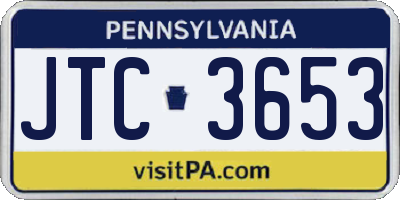 PA license plate JTC3653