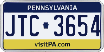 PA license plate JTC3654