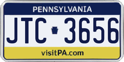 PA license plate JTC3656