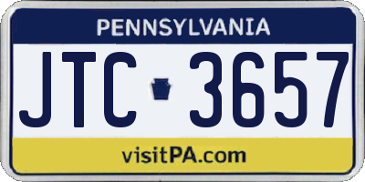 PA license plate JTC3657