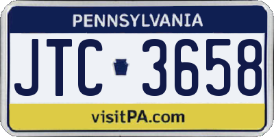 PA license plate JTC3658