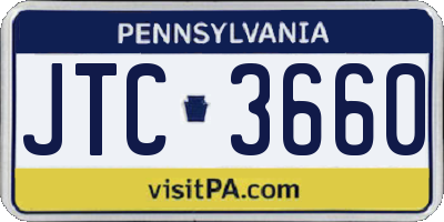PA license plate JTC3660