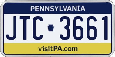 PA license plate JTC3661