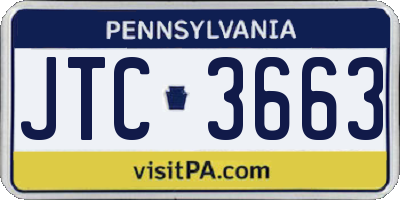 PA license plate JTC3663