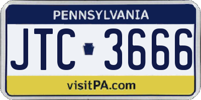 PA license plate JTC3666