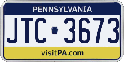 PA license plate JTC3673