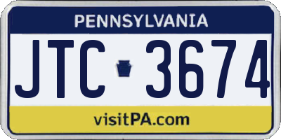 PA license plate JTC3674