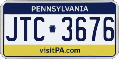 PA license plate JTC3676